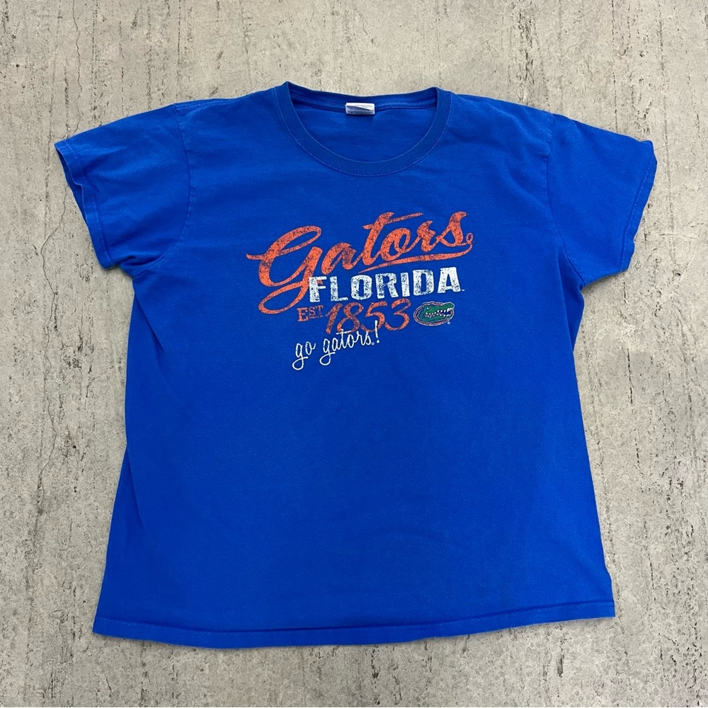 Vintage Florida Gators T-Shirt Blue Gildan Logo Cotton 90s Y2K size L